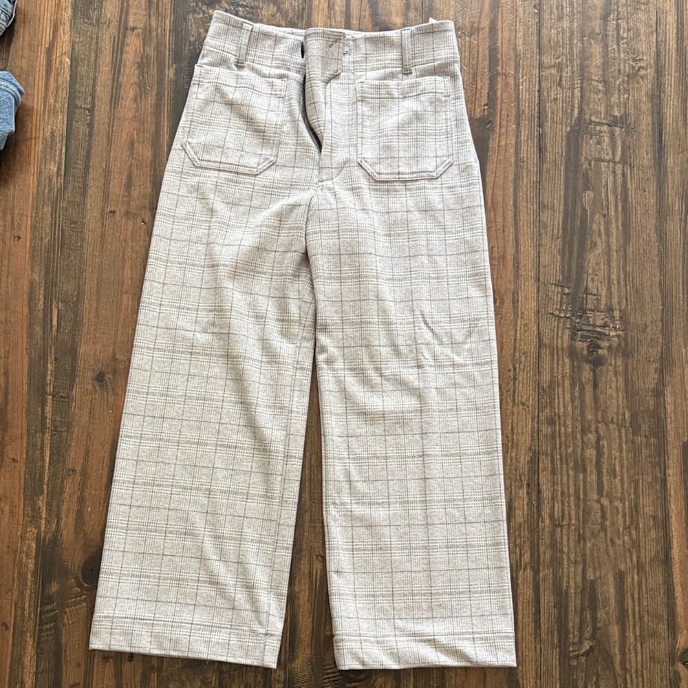 Maeve wool blend winter gray & black Plaid Dress Pants 28 Anthropologie